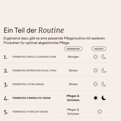 Fermented Firming Eye Cream in der Pflegeroutine